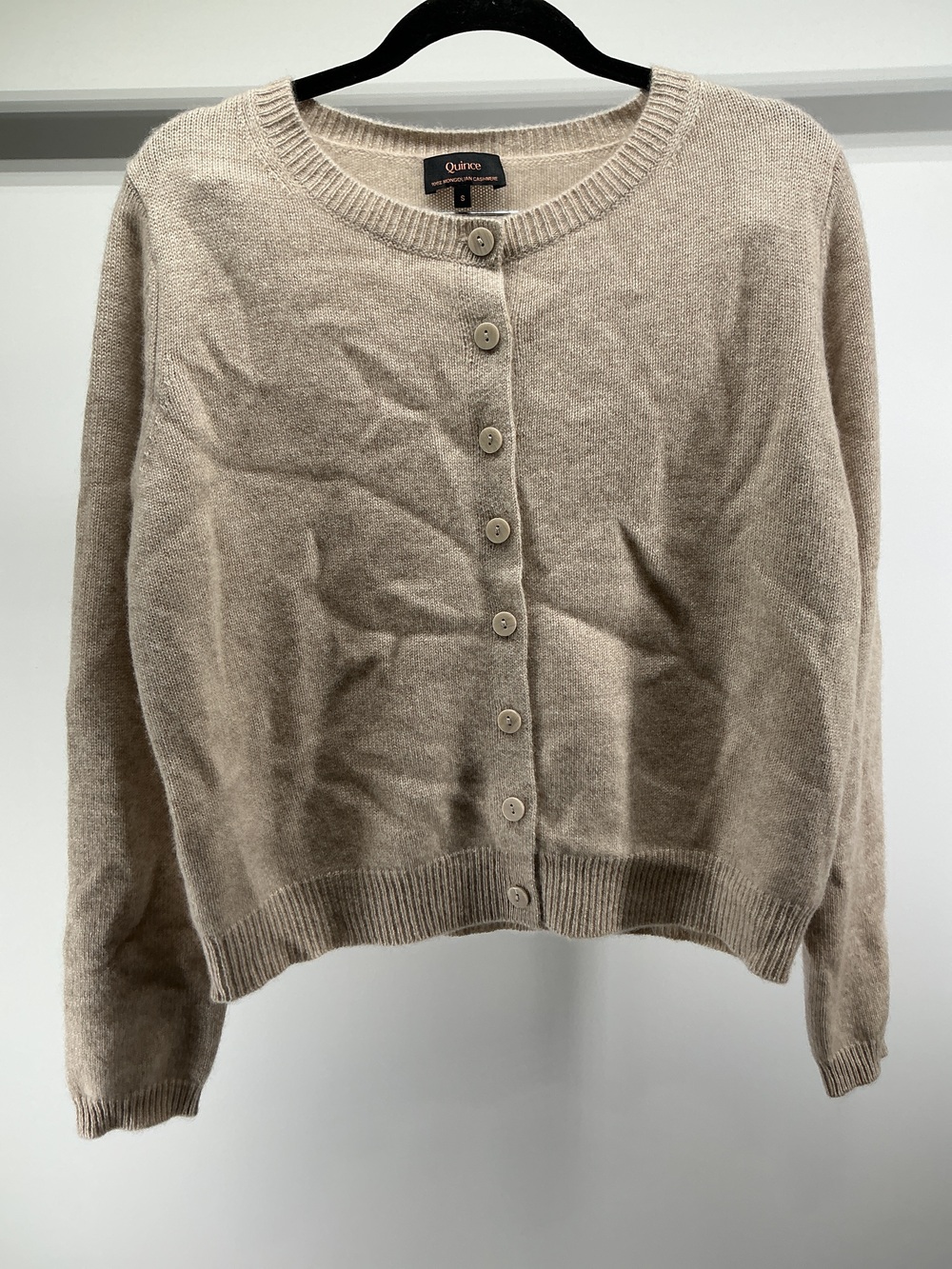 Mongolian Cashmere Cropped Crew Cardigan